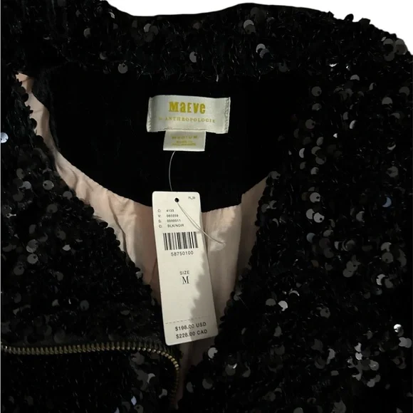 Maeve Chic Black Sequin jacket